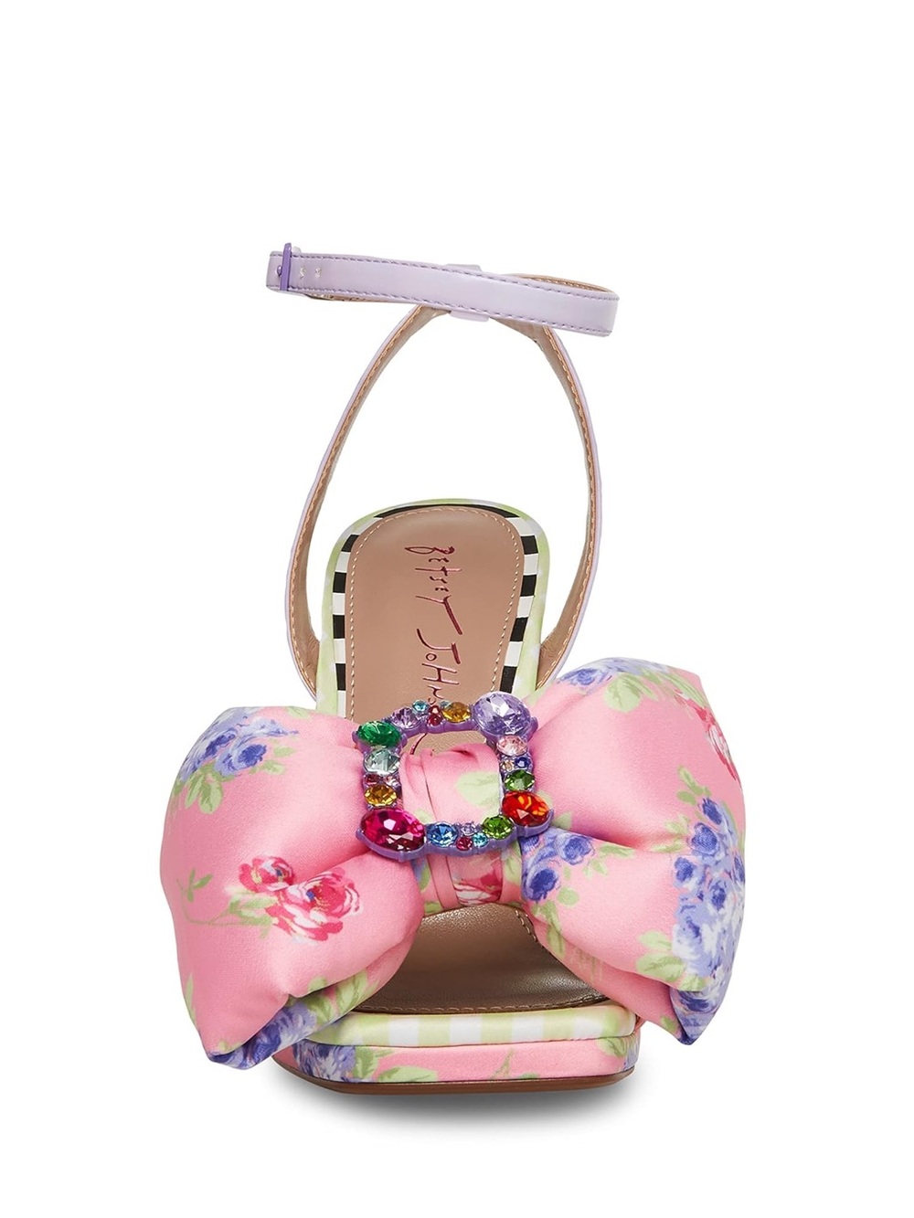 Betsey Johnson Pollie Pink Bow Heel Sandals (7.5) - Picture 2 of 9